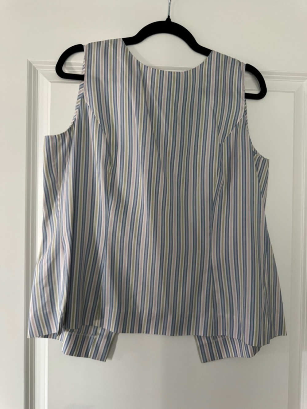 Striped Sleeveless Camisole in Blue, White & Soft Green
